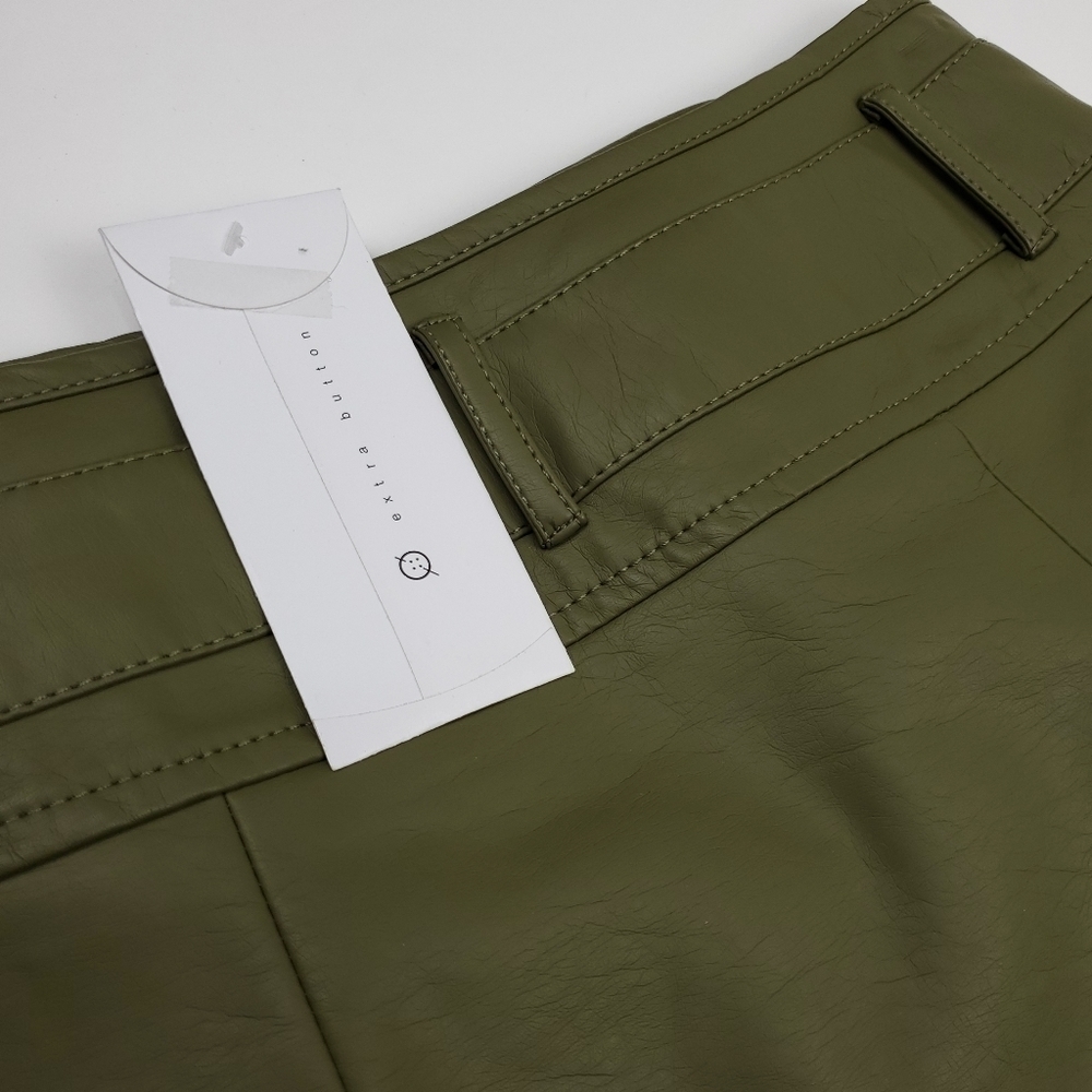 G By Giuliana Green Vegan Leather Buckle Skirt 4 - Picture 7 of 14